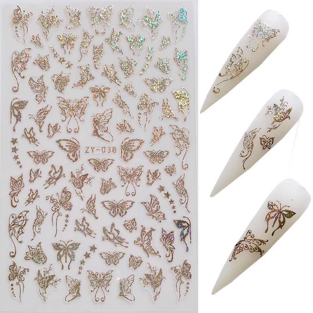 Butterfly Nail Sticker – Simulation Bronzing Laser Nail Art